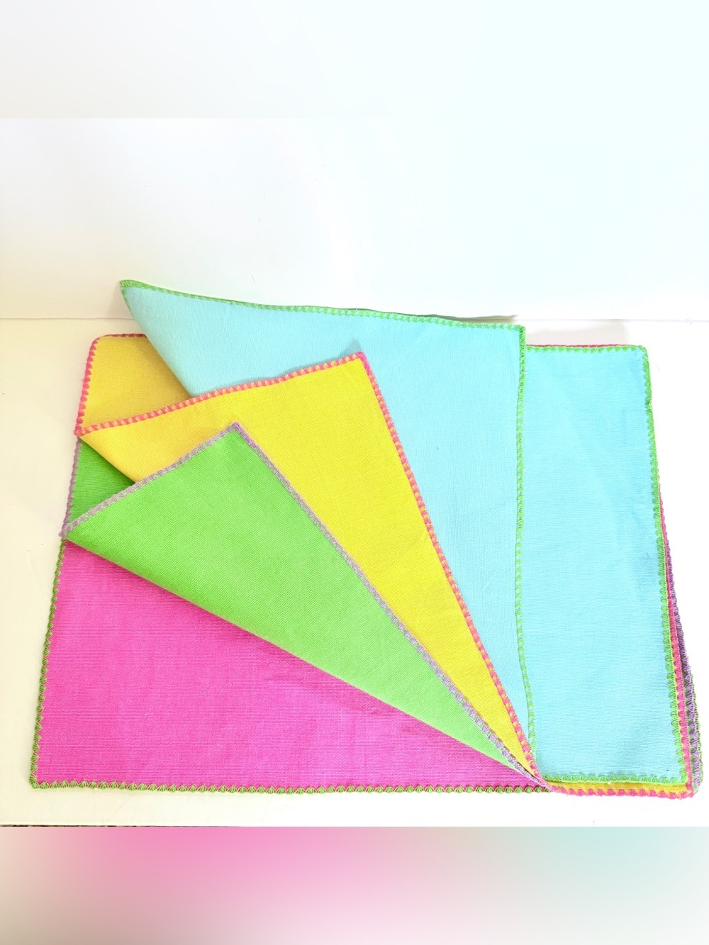 New Pier 1 Imports Bright Colors Cotton Placemats Set of 4 | Spring & Easter
